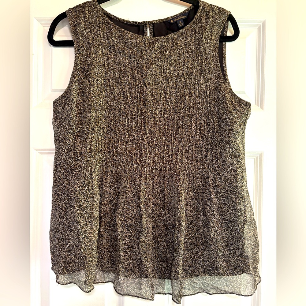 Brooks Brothers Silk Leopard Print Sleeveless Top, size 10